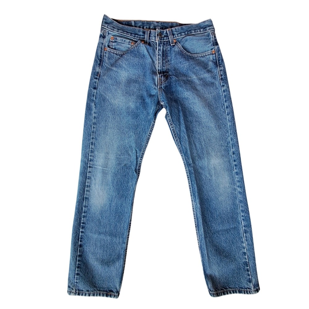 Levis 505 Regular Fit Straight Leg Mens Blue Denim Jeans 32x28.5 Medium Wash EUC